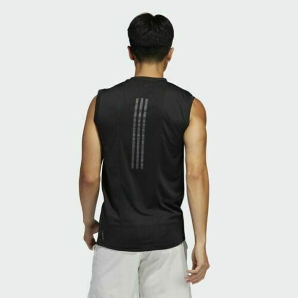 adidas FM2088 Mens Sz Small Tech Training Sleeveless HEAT.RDY Running Tank Black - Picture 10 of 11